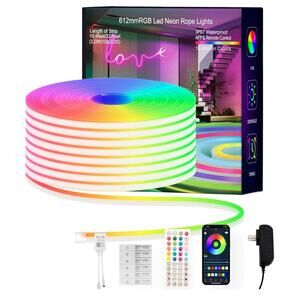 Neon Rope Lights, 65.6FT, RGB LED Strip Lights, App Control waterproof